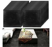 YAYODS 40 Pack Self Adhesive Floor Tile Vinyl Flooring, 30x30cm Black Marble Effect Flooring Stickers, Waterproof Peel and Stick Floor Tile for Kitchen Bathroom Living Room and Floor Planks