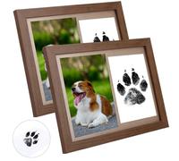 YAYODS 4Pcs Dog Paw Print Kit, Large Ink Paw Print Kit with 4 Photo Frames, 4 Imprint Card, Pet Paw Print Kit for Dogs & Cats, Pawprint Family Keepsake Kit, 22.2x17.1CM