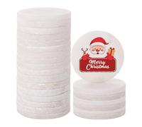 YAYODS 50 Pack White Round Painting Pebbles, 2 Inch Diameter Flat Rocks for Painting, Natural Smooth Large Pebbles for Arts, Crafts, DIY Paint