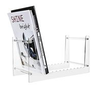 YAYODS Clear Vinyl Record Storage - Premium Acrylic Display Stand for up to 50 LPs, Concise Desktop Album Storage Holder