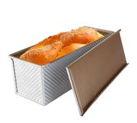 YAYODS Pullman Loaf Tin with Lid, 2.6lb/1000g Non Stick Bread Tin for Baking, Large Aluminum Alloy Loaf Pan Bread Mold for Toast, Bread, Cake (37x12x12.5CM)