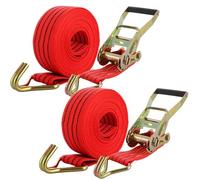 YAYODS Ratchet Straps with Hooks, 5cm x 6m Heavy Duty Ratchet Straps, 4400lb Break Strength, Ratchet Tie Down Straps for Motorcycle, Trucks, Trailer, Cargo (Red)