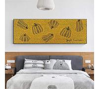 Yayoi Kusama Abstract Yellow Pumpkin Canvas Painting Posters and Prints Modern Wall Art Pictures Cuadros for Living Room 70x210cm(27.6x82.7in) Frameless