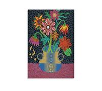 Yayoi Kusama Flowers Painting Poster Decorative Painting Canvas Wall Posters And Art Picture Print Modern Family Bedroom Decor Posters 24x36inch(60x90cm)