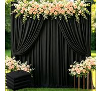 YAYOYA 20ft x 10ft Black Backdrop Curtains, Wrinkle Free Polyester Black Backdrop Drapes, 4 Panels 5x10ft Photo Backdrop Curtains for Party Wedding Graduation Photography Background Curtain