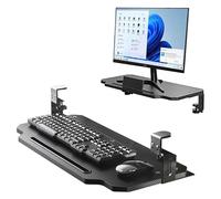 YAYREC Keyboard Drawer,Desk Extender, Keyboard Tray Multifunction Holder Drawer Under Desk Ergonomic Extender Board with Pen Slot(Black,65cm/25.5)