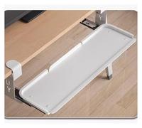 YAYREC Keyboard Drawer,Desk Extender, Keyboard Tray No Punching Metal Platform Slide Out and Mouses Holder Office Supplies(White)