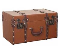 YAYREC Vintage Suitcase,Treasure Chest, Vintage Suitcase Travel Storage Box Clothes Organizer for Window Display Photography Props(Orange,60x40x25cm)