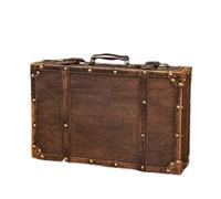 YAYREC Vintage Suitcase,Treasure Chest, Vintage Suitcase Travel Storage Box Data Tool for Window Decorations Film and Television Props(Brown,40.5x11x25.3cm)