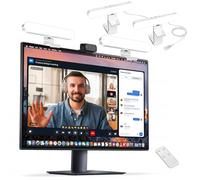 yAyusi Dual-lamp Video Conference Lighting, LED Streaming Light with Remote and Touch Control, Zoom Lighting for Computer, Webcam Laptop Monitor Ring Light for Video Calls/Zoom Meetings (White)