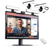yAyusi Dual-lamp Video Conference Lighting, LED Streaming Light with Remote and Touch Control, Zoom Lighting for Computer,Webcam Laptop Monitor Ring Light for Video Calls/Zoom Meetings/Video Recording