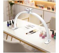 yAyusi Half Moon Light with Phone Stand, 74CM 38W Foldable Nail Desk Lamp, 3 Modes, 10 Brightness Levels Tunable, Suitable for Beauty/Nail/Tattoo