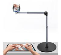 yAyusi Heavy Duty Aluminum Overhead Phone Mount, 12 in Long Phone Mount for Desk, Flexible Articulating Arm Overhead Tripod for iPhone for Live Streaming, Meeting, Cooking, Nail Video Recording