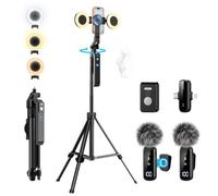 yAyusi Magnetic Vlogging Kit for iPhone/Android, 71" Auto Face Tracking Tripod for iPhone with Light, Magnetic Microphone/Remote Control, Content Creator Essentials Starter Kit for TikTok and YouTube