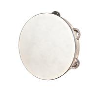 YAYUZEST Tambourine for Adults, Wooden Hand Held Drum with Metal Jingles - Single Row Percussion for Church, KTV, Party (8 Inch)