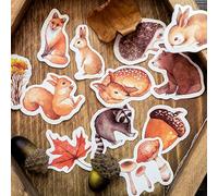 YAZANY 46PCS Vintage Various Theme Stickers - Leaf Stickers for Scrapbooking, Craft Supplies for Thanksgiving, Halloween, Christmas