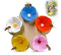 YAZANY Bee Insect Drinking Cup,Colorful Bee Insect Drinking Cups for Thirsty Bees Garden,Thirsty Pollinators Need a Drink,Bees Need Safe Places to Drink,Bee Insect Drinking Cup without Wooden Boards
