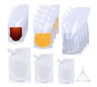 YAZANY Drink Pouches for Festivals, 12Pack Reusable Liquor Drinks Flasks Concealable Juice Flasks with Funnel, 250ml/420ml/500ml, Drinks Pouches for Festivals Party Picnic Beverage Drinks