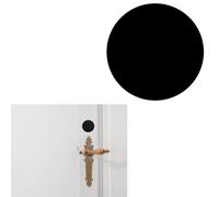 YAZANY Key Hole Cover Plate, 2Pcs Repair Escutcheon Door Lock Cover Door Plate, Blank Self Adhesive Fix Satin Stainless Steel with Black PU Waterproofing 30mm Diameter