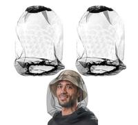 YAZANY Midge Head Net, Nylon Midge Net Head Cover, Fine Mesh Mosquito Head Net, Mosquito Head Protecting Net Hat Face Neck Net Covering for Outdoor Hiking Camping Fishing Climbing Walking
