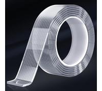 YAZANYDouble Sided Tape Heavy Duty,Waterproof Acrylic Double Sided Adhesive Clear Tape,Nano Double Sided Sticky Tape,Fabric Multifunctional Double Sided Tape for Walls/Carpet/Wood Traceless 2CM*10M