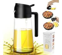 Yazdan 2-in-1 Glass Oil Sprayer & Dispenser - Perfect for Cooking, Grilling, Baking, Salad Dressing, Healthy Cooking, BBQ - 4.7 oz, Glass & Plastic, Reusable Sprayer Bottle