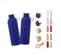 Yazdan Insulated Stainless Steel Thermos Bottle - BPA-Free Water Bottle for Men - Perfect for Sports, Travel, and School, 12 Hours Hot, 24 Hours Cold (Sapphire Blue)