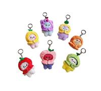 YAzgan Kpop BTS BT21 Baby Fruit Series Keychain Pendant School Bag Keychain Fan Decoration (7Pcs)