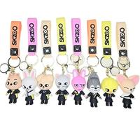 YAzgan Pack of 2 Kpop Stray Kids Skzoo 3D Cartoon SKZ Backpack Phone Pendant Keyring for Fans Multi-Coloured 7 cm (8 Pieces), Multicolored