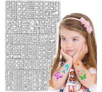 Yazhiji 390 PCS Temporary Tattoo Stencil, Face and Body Paint Stencils Kit, Girl Boy Glitter Tattoos Stencils Pack for Kids School Show Birthdays Halloween Christmas Party Favor Supplies