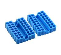 Yazhuq 2 Pieces/set 32 Holes Shank Screwdriver Bits Holder Storage Tray Compact Size Portable Bits Rack