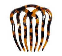 Yazhuq French Twist Hair Side Comb Hollow Out Wavy 7 Teeth Acetate Tortoise Hairpin