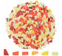 Yazikisa 500g Glass Mosaic Tiles for Crafts Mixed Color Irregular Broken Tile Pieces Bulk Stained Scraps DIY Handmade Supplies Stepping Stones Home Kitchen Garden Decor