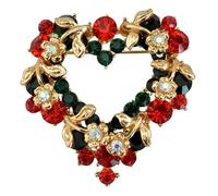 YAZILIND Christmas Brooch Pin Bell Tree Elk Wreath Garland Heart-shaped Breastpin Female Xmas Corsage Jewelry(#3)