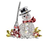 YAZILIND Christmas Brooch Pin Snowman Bell Boots Ice Cream Sled Reindeer Heart-shaped Female Xmas Breastpin Corsage Jewelry(Snowman1)