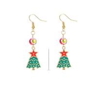 YAZILIND Christmas Hat Drop Earrings, Wreath Bell Santa Claus Pendant Dangle Earring, Festive Holiday Xmas Tree Jewelry for Women(Tree3)