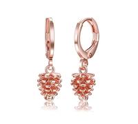 YAZILIND Drop Dangle Earrings Pine Cones Leverback Women's Birthday Presents Fashion Embellished Statement Jewelry(Rose Gold)
