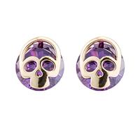 YAZILIND Elegant Skull Head Shape Gold Plated Purple Cubic Zirconia Stud Earrings for Women