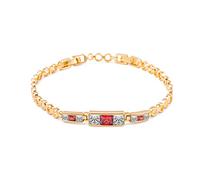 YAZILIND Gold Plated Bracelet Bohemian Square Shape Cubic Zirconia for Women Girls (Red)
