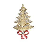 YAZILIND Merry Christmas Tree Brooch Pin Luxury Rhinestone Breastpin Accessories Female Xmas Corsage Jewelry(#7)