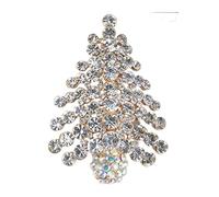 YAZILIND Merry Christmas Tree Brooch Pin Luxury Rhinestone Breastpin Accessories Female Xmas Corsage Jewelry(#5)