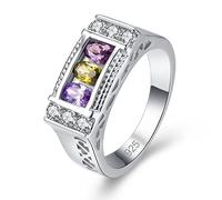 YAZILIND Oval Teardrop Cubic Zirconia Ring Pretty Platinum Plated Wedding Jewellery for Women Size L