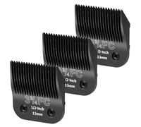 YAZIYIR 3-Pack 3-3/4FC Detachable Dog Grooming Steel Blades - Compatible with Andis, Oster A5, Wahl KM-10 Series - 1/2 -Inch (13mm) Cut Length (Black)
