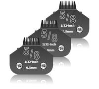 YAZIYIR 3 Pack 5/8N Detachable Dog Grooming Steel Blades,Compatible with Andis,Oster A5,Wahl KM-10 Series,Cut Length 1/32" 0.8MM （Black）