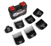 YAZIYIR 7-Pack Detachable Dog Grooming Steel Blades - Compatible with Andis, Oster A5, Wahl KM-10 Series - 1/8" to 3/4" Cut Length (Black) (5/8N+7FC+5FC+4FC+3-3/4FC+3/4HT+5/8HT)