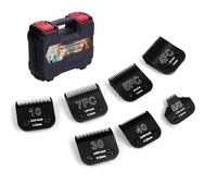 YAZIYIR 7-Pack Detachable Dog Grooming Steel Blades with blade case Holder- Compatible with Andis, Oster A5, Wahl KM-10 Series - 1/100" to 3/8" Cut Length (Black) (10+30+40+7FC+5FC+4FC+5/8N)