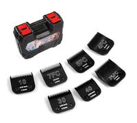YAZIYIR 7-Pack Detachable Dog Grooming Steel Blades with blade case Holder- Compatible with Andis, Oster A5, Wahl KM-10 Series - 1/100" to 1/2" Cut Length (Black) (10+30+40+7FC+5FC+4FC+3-3/4FC)