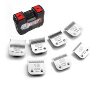 YAZIYIR 7 x Stainless Steel Dog Grooming Blades Compatible with Andis, Oster-A5, Wahl KM-10 Series, Size 10/30/40/7FC/5FC/4FC/3FC