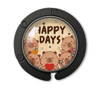 YAZMEEN Cute Capybara Foldable Purse Hook for Table, Happy Days, Women's Handbag Hanger Holder, Portable Purse Table Hanger, Funny Desk Hook Gifts for Mom Wife Sister Friend Bestie Capybara Lovers
