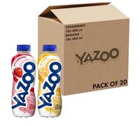 YAZOO Banana & Strawberry Milkshake Bundle, 400 ml (Pack of 20)